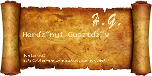 Herényi Gusztáv névjegykártya